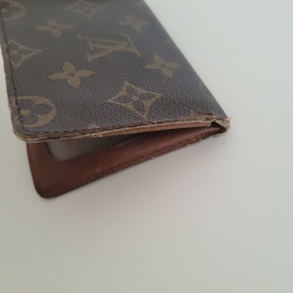 Louis Vuitton LV Brown Folding Monogram Leather Card ID Wallet Small Authentic - Picture 11 of 11